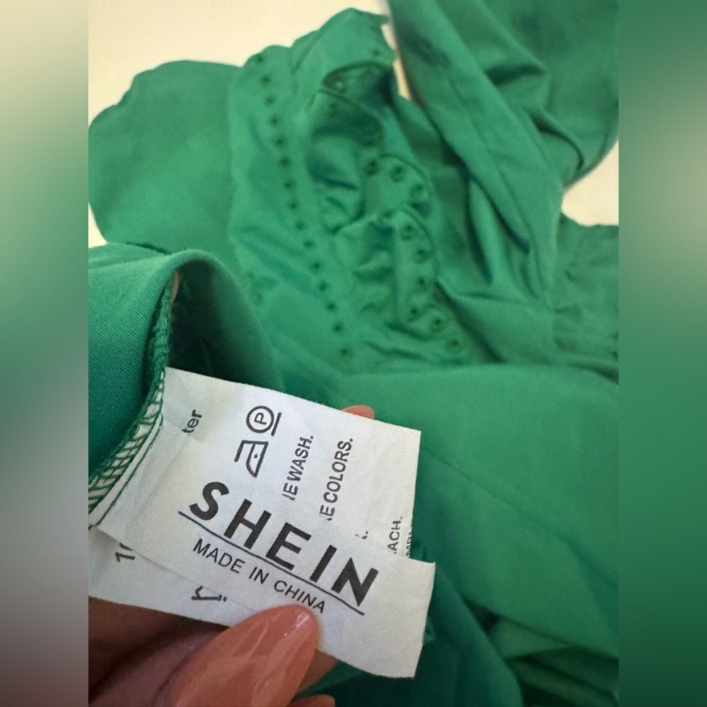 SHEIN Green Ruffled oversized Dress#1 - Picture 11 of 11